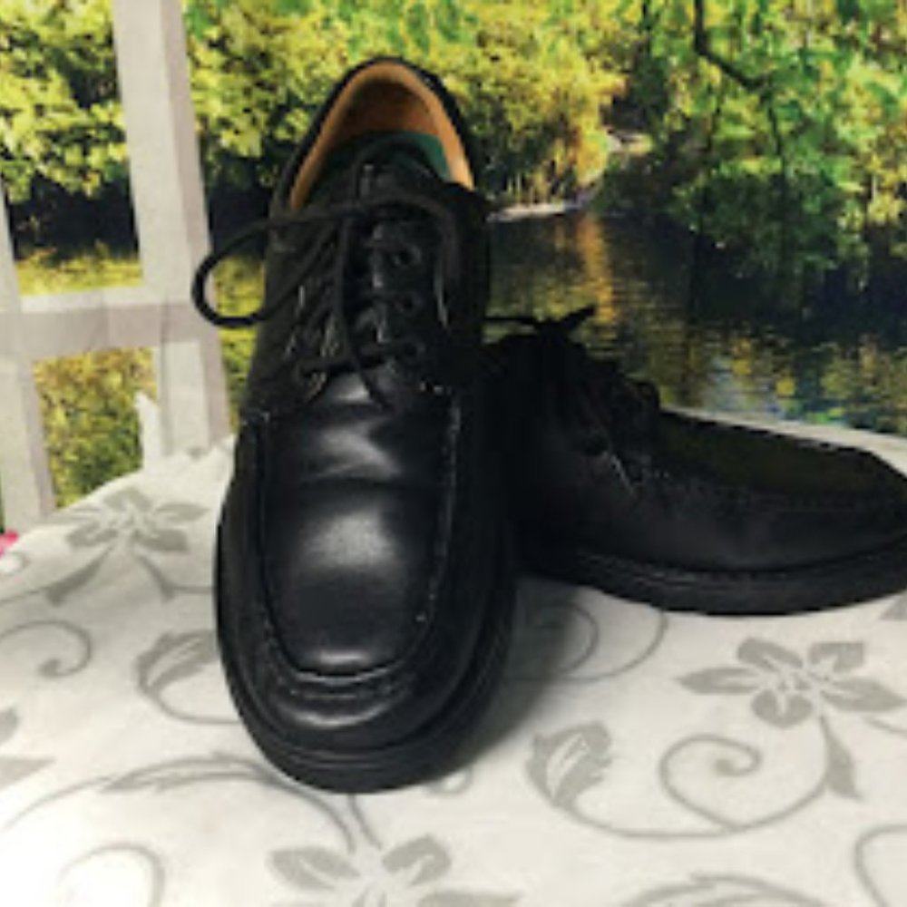 MENS BLACK LEATHER DRESS SHOE